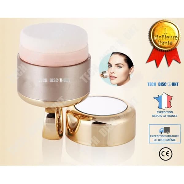 TD® Electric Makeup Sponge Ny kvalitets multifunktions 3D mikrofrekvensverktyg med 2 extra svampar Guldfärg