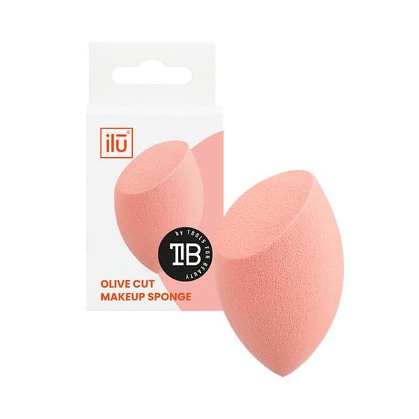 Ilū Make Up Olive Cut Sponge Orange - sminksvamp