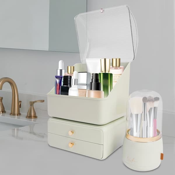 Makeup Organizer, Rymlig Förvaringsplats, Hållbart Plastmaterial, Elegant Design