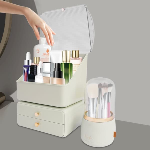 Makeup Organizer, Rymlig Förvaringsplats, Hållbart Plastmaterial, Elegant Design