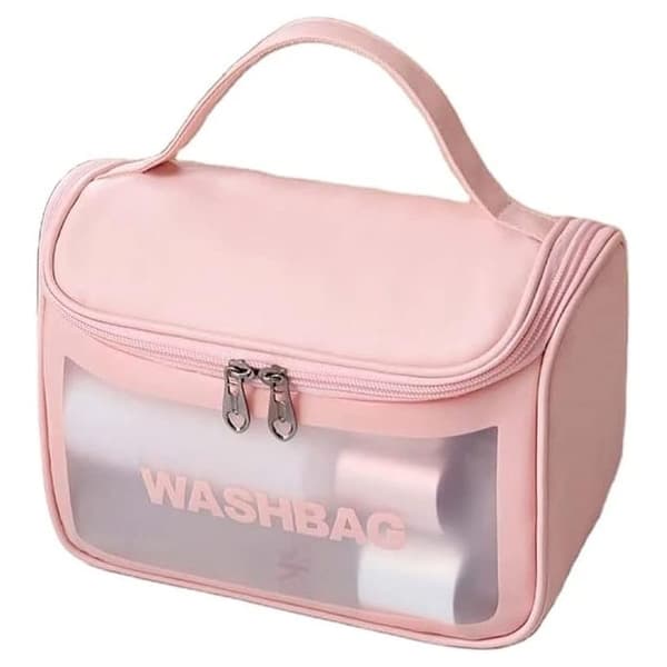 ECARLA laajeneva kosmetiikkalaukku WASHBAG Pink - Jatkettava kosmetiikkalaukku WASHBAG pinkki