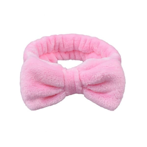 ECARLA Kosmeettinen hiuspanta rusetilla, pinkki