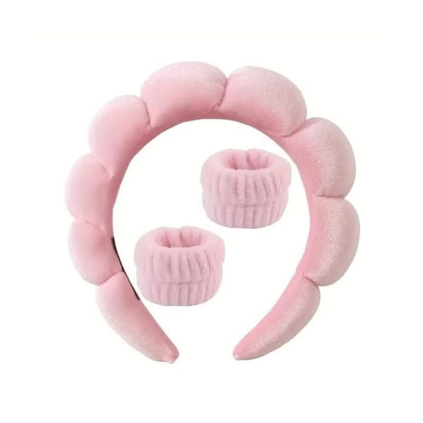 ECARLA Set med kosmetiska pannband och armband, rosa, 17 x 19 cm