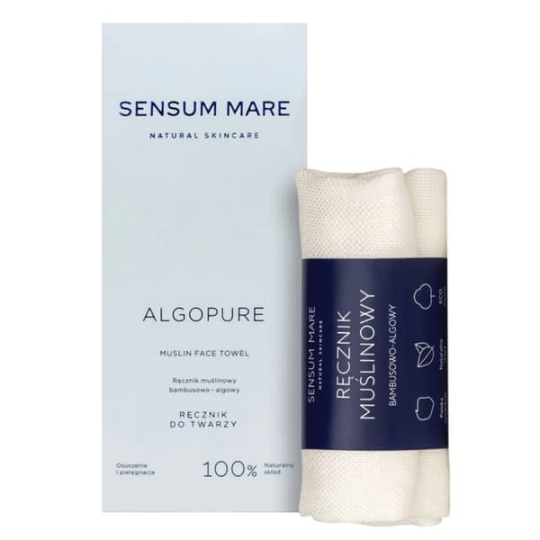 Sensum Mare ALGOPURE Muslin Ansiktshandduk 1 st. - Bambu-alger muslinhandduk