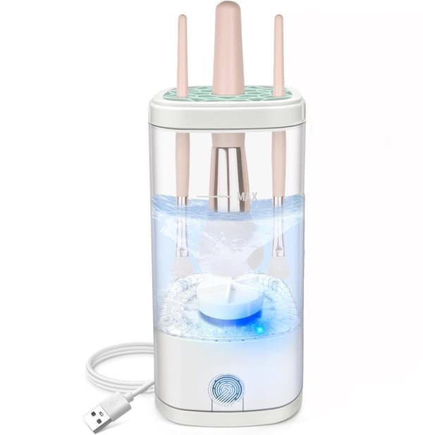 Lollanda Electric Makeup Brush Remover – Fuldautomatisk dybderensning – Bærbar skønhedsrens – Passer til flere børstestørrelser