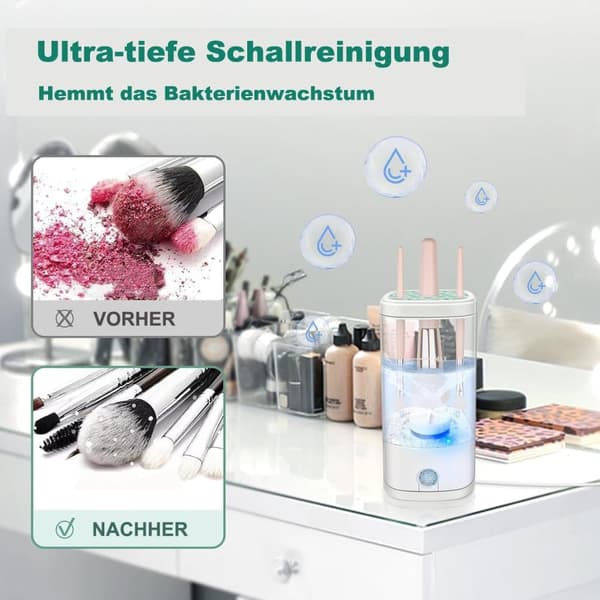 Lollanda Electric Makeup Brush Remover – Täysautomaattinen syväpuhdistus – Kannettava kauneudenpuhdistusaine – Sopii useisiin sivellinkokoihin