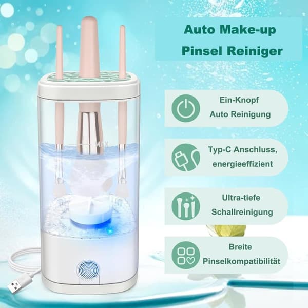 Lollanda Electric Makeup Brush Remover – Täysautomaattinen syväpuhdistus – Kannettava kauneudenpuhdistusaine – Sopii useisiin sivellinkokoihin