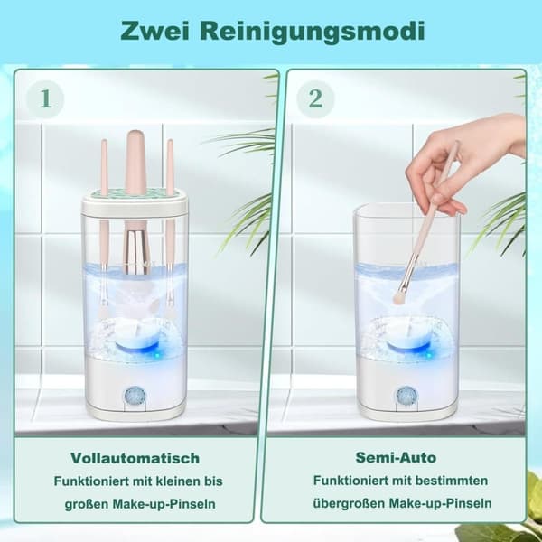 Lollanda Electric Makeup Brush Remover – Täysautomaattinen syväpuhdistus – Kannettava kauneudenpuhdistusaine – Sopii useisiin sivellinkokoihin