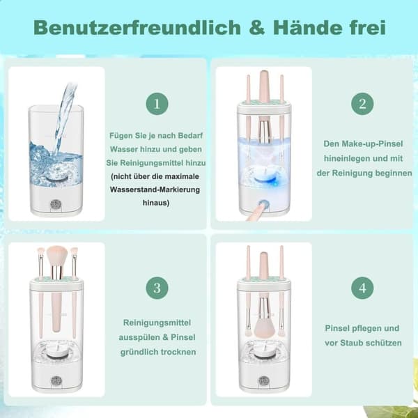 Lollanda Electric Makeup Brush Remover – Täysautomaattinen syväpuhdistus – Kannettava kauneudenpuhdistusaine – Sopii useisiin sivellinkokoihin