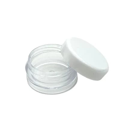 Kosmetiska sminkburkar, olika storlekar, genomskinligt design, 20g, Vit Kork