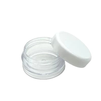 Kosmetiska sminkburkar, olika storlekar, genomskinligt design, 20g, Vit Kork