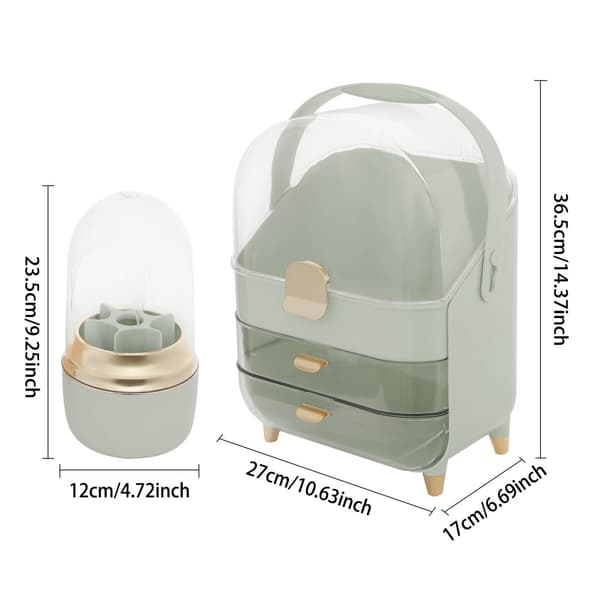 Makeup Organizer, Stort Kapacitet, Modern Design,ljusgrön