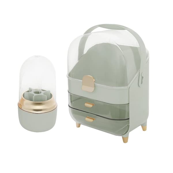 Makeup Organizer, Stort Kapacitet, Modern Design,ljusgrön