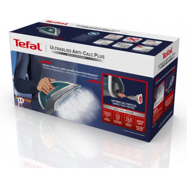 Tefal Ultragliss Plus Anti-Calc FV6842E0 -dampjern, blå