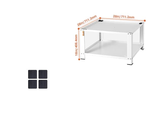 Vaskemaskine Sokkel, Kraftig Base Stativ, Skuffe & Tilbehør, opbevaring28x28