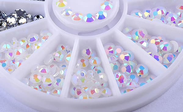 Rhinestone 2mm - Rosa, vit, silver