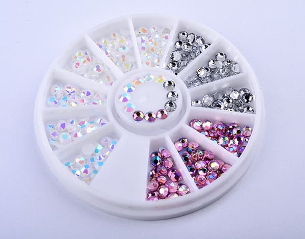Rhinestone 2mm - Rosa, vit, silver
