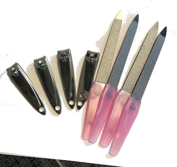 8 st nagelverktyg manikyr pedikyr rosa