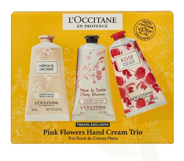 L'Occitane Pink Flowers Hand Cream Trio Set 225 ml