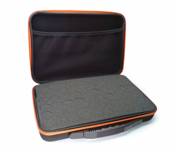 Resväska, förvaringslåda för 60 nagellack, etui. Orange ask