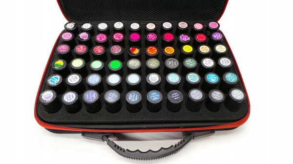 Resväska, förvaringslåda för 60 nagellack, fodral, påse