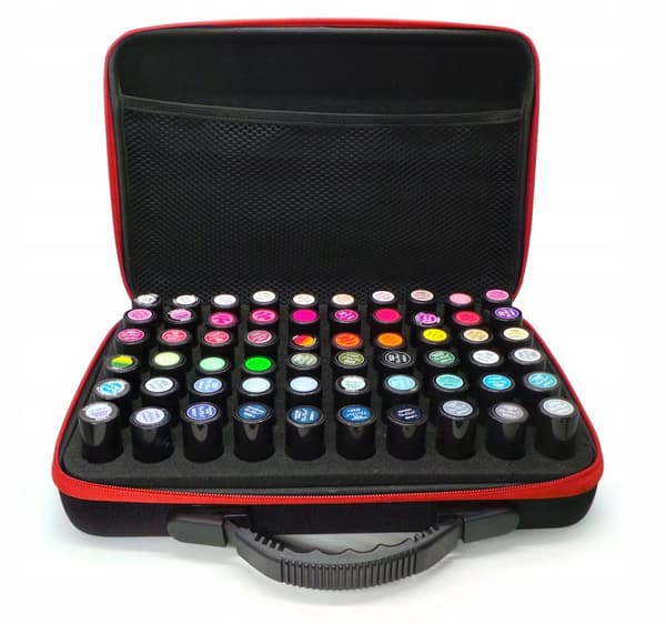 Resväska, förvaringslåda för 60 nagellack, fodral, påse