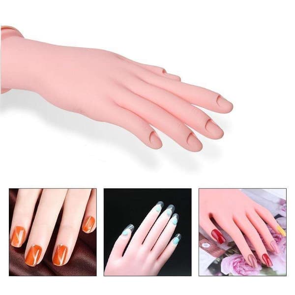 Negletreningshånd - falsk hånd for nail art - Silikon