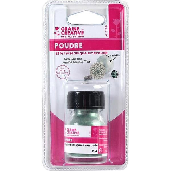 Pulverisera Metallisk Effekt - Icke specificerad - Smaragd - 6g - Grön färg - Blank finish