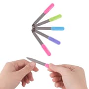 5 stk Nail Art Buffer Filer Plastik Håndtag Metal Dobbeltsidet Negle Filer