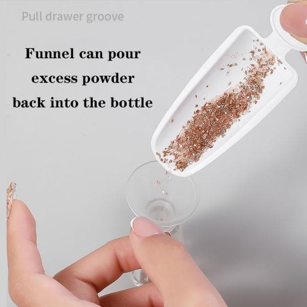 Nails Art Dip & Glitter Powder Container Recycling Tray set