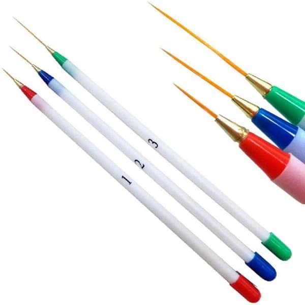 3 neglebørster for nail art - 13, 18, 21 mm