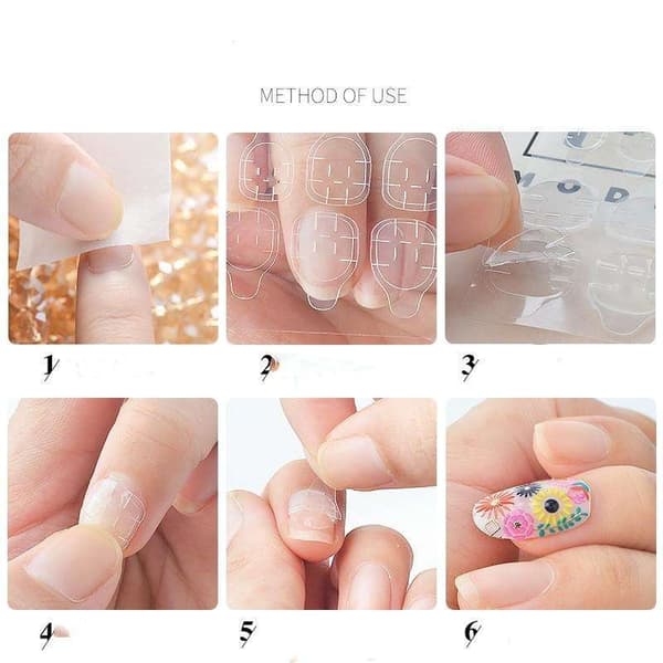 24st Dubbelsidigt False Nail Art Tejplim - Nagellim