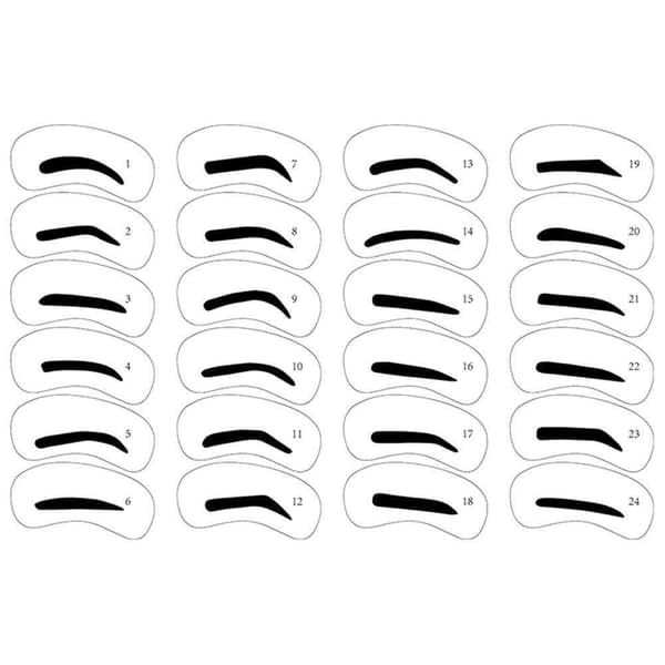 Ögonbrynsschabloner - 24-pack - Ögonbrynsstenciler