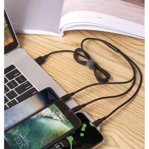 3-i-1 Micro USB / Lightning / USB Type-C USB-kabel