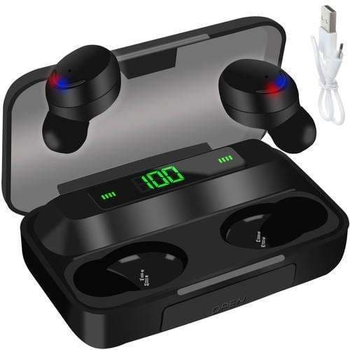 Langattomat Bluetooth-kuulokkeet LCD-näytöllä ja virtapankilla