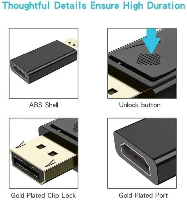 HDMI til DisplayPort-adapter - nem tilslutning