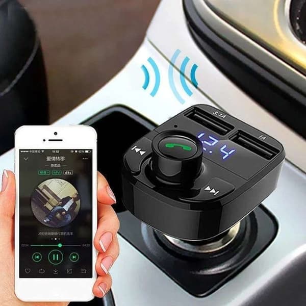 FM-sender X8 med Bluetooth og Håndfri - Trådløs musik