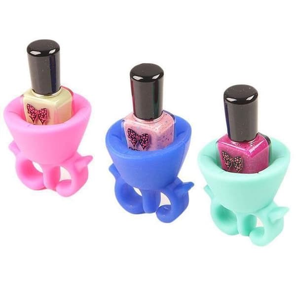 SHOP-STORY - Set med 3 nagellackstödringar för manikyr och nagellack flaskhållare