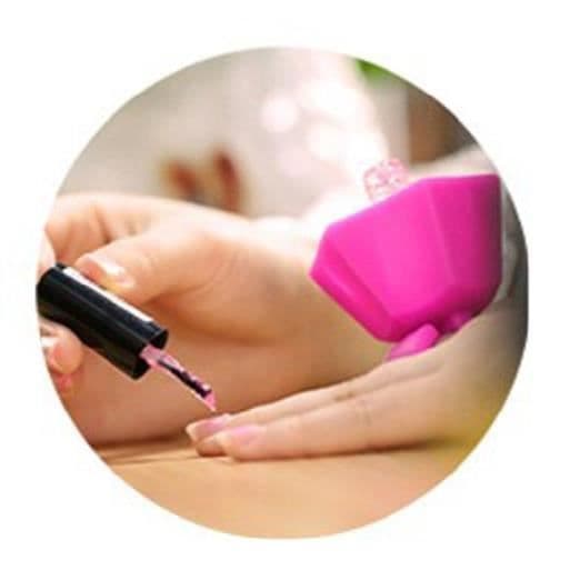 Rosa mjuk silikonringhållare för nagellack - praktisk och lätt