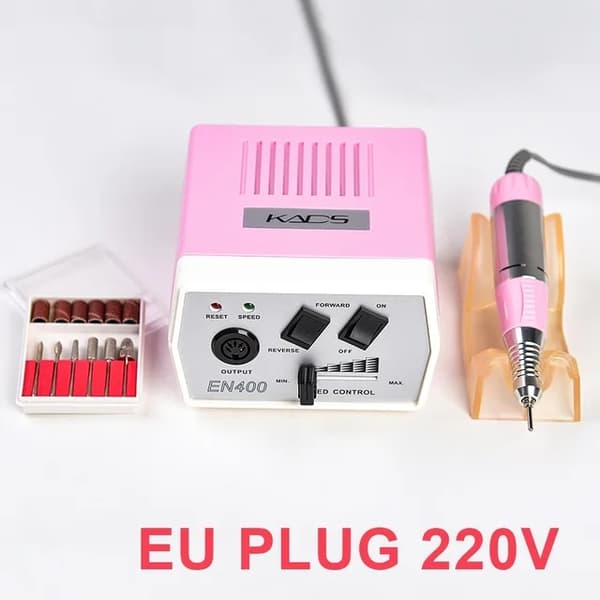 Elektrisk nagelborr, professionell kvalitet, 30000RPM hastighet, precisionsfräs., Rosa EU-kontakt 220V