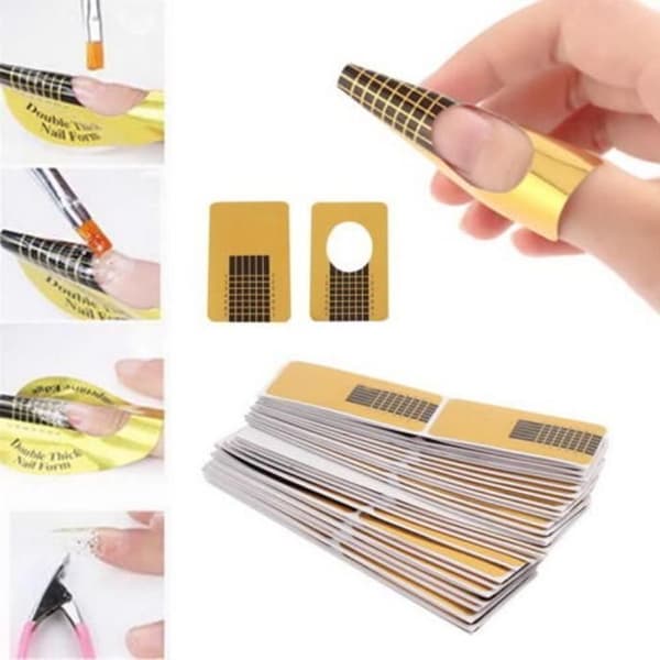 100st Nail Art Tips Extension Forms Guide French DIY Tool Akryl UV Gel