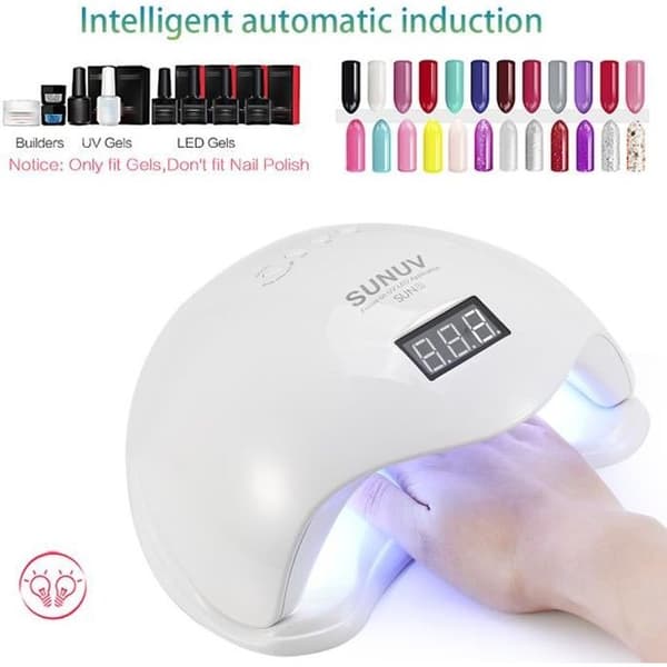 SUN5 UV Nagellampa Nageltork Torkmaskin Härdning Nail Gel Art Tool 24st LED 48W