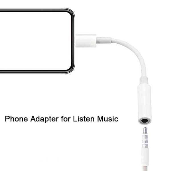 Lightning til 3,5 mm AUX hodetelefonadapter for iPhone/Apple