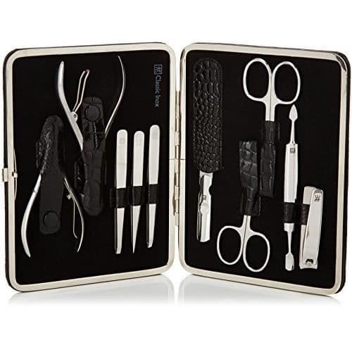 Zwilling 10-delat imiterad Croc manikyrfodral, svart