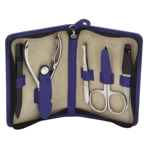 Set manikyr - Friedrich - Unik Blå - Läder - 6cm x 11cm x 2cm - Vuxen Man