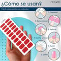 Miniatyrbild 4 av 4: NOOVES NAILS Pack Red Designs Premium Pre-cured Gel Nail Stickers + 8W Portabel UV/LED Nagellampa - Crimson Red
