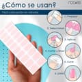 Miniatyrbild 4 av 4: NOOVES NAILS Pack Pink Designs Premium Pre-cured Gel Nail Stickers + 8W Bärbar UV/LED Nagellampa - ljusrosa