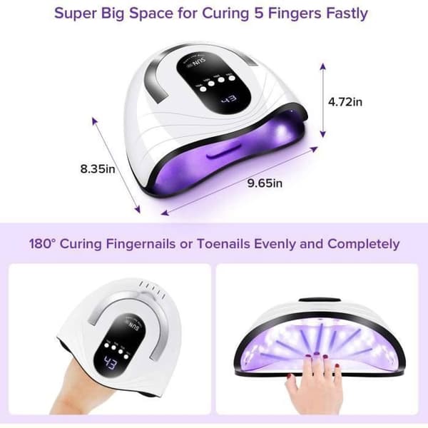 120W UV-lampa för professionell nageltorkning, UV LED nagellampa för gel, automatisk sensor, 4 timer 10/30/60/99S, UV MANIKYR LAMPA