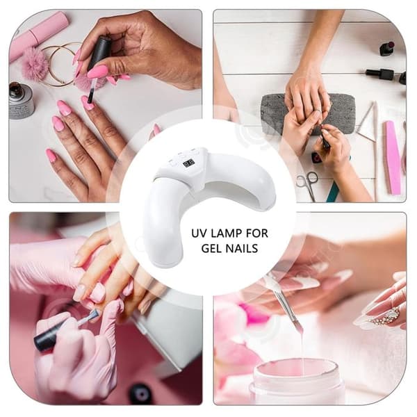INN Nagellampa 18 lamppärlor med 3 hastighetsinställningar Liten smart induktionsspiklampa UV-lampa Nagelgel