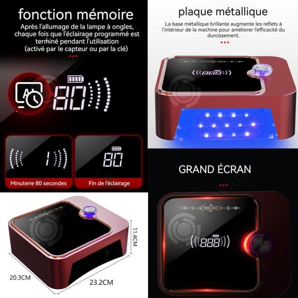 INN Nagellampa 120 sekunder Gratis Timing Uppladdningsbar LED Nagellampa Infraröd Smart Sensor 30 LED Beads